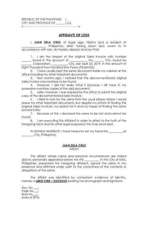 Affidavit of Loss: What Is It, When Do You Need It, and Where to .